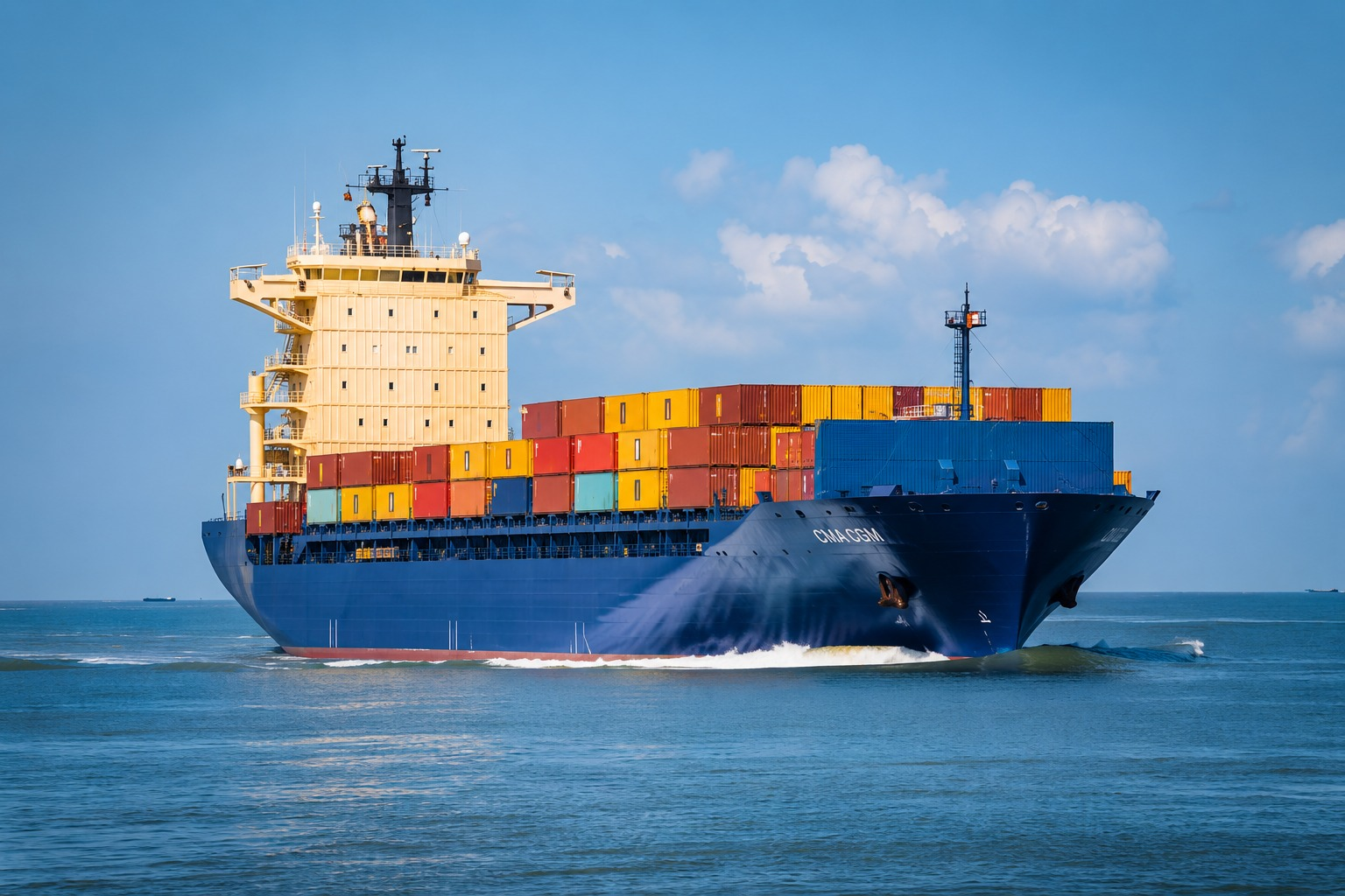 Container ship representing BCSM maritime expertise