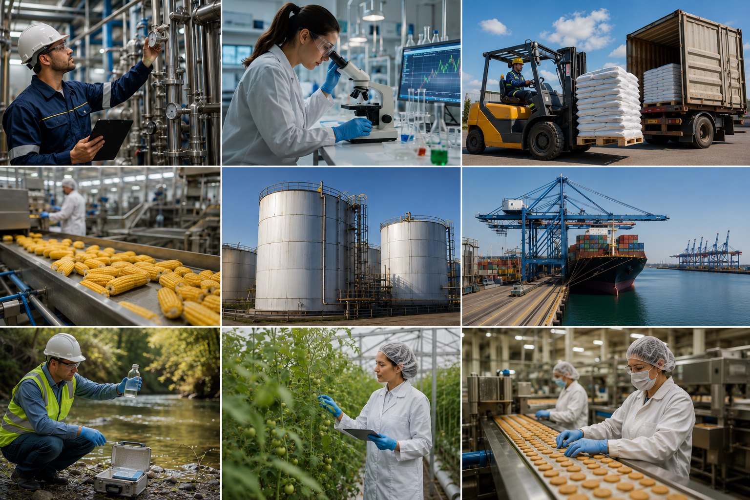 BCSM mission services collage covering inspection, laboratory, logistics, industry, environment and agri-food
