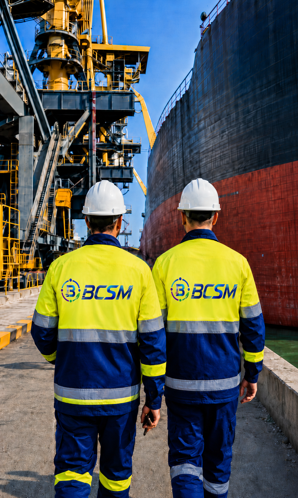 BCSM inspection team working at an industrial port